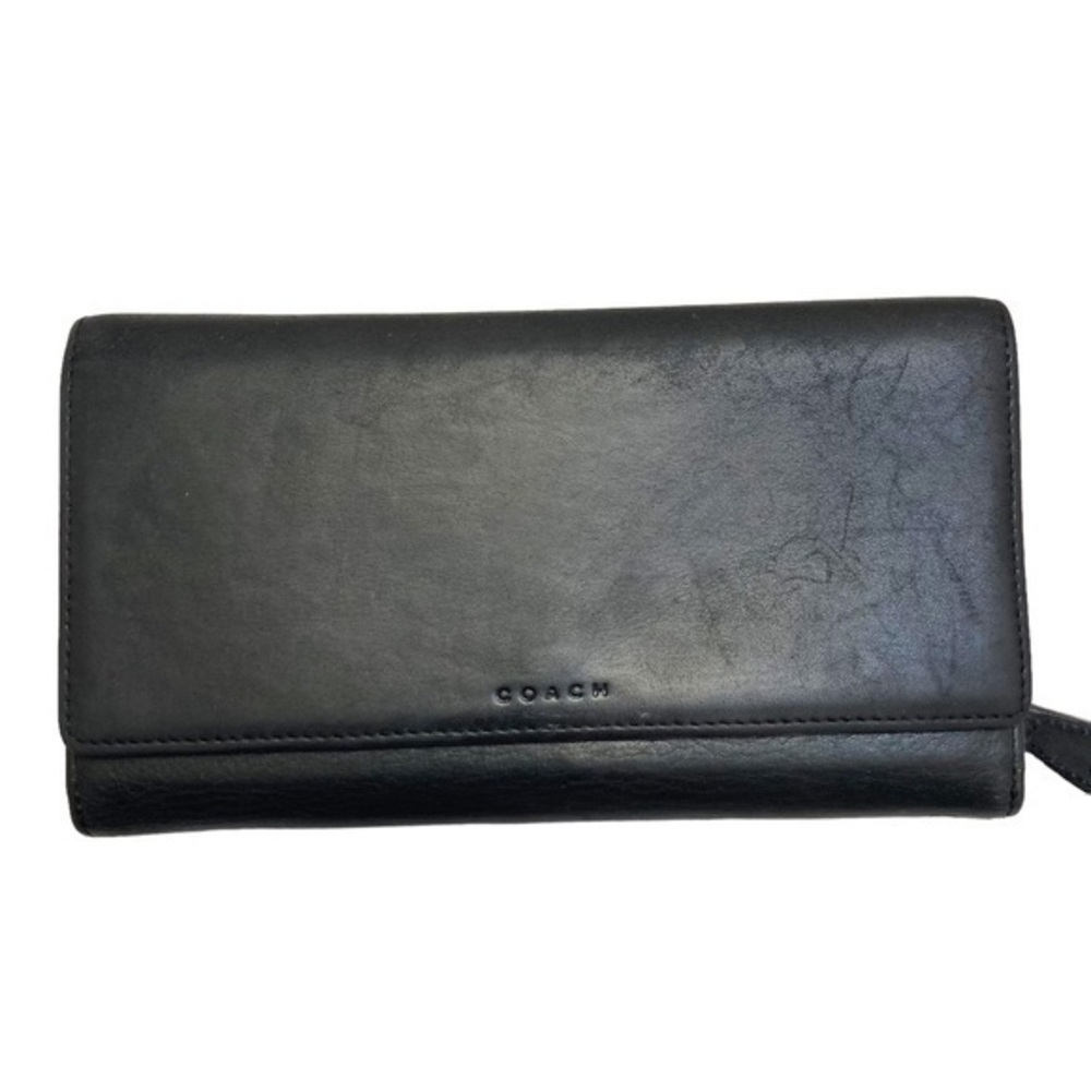 Coach vintage black leather clutch wallet